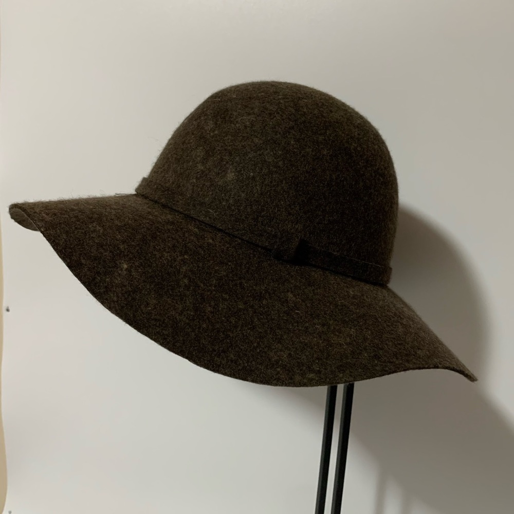 Phase 3 Fedora Hat Brown One Size 100% Wool Trim Wide Brim NWT